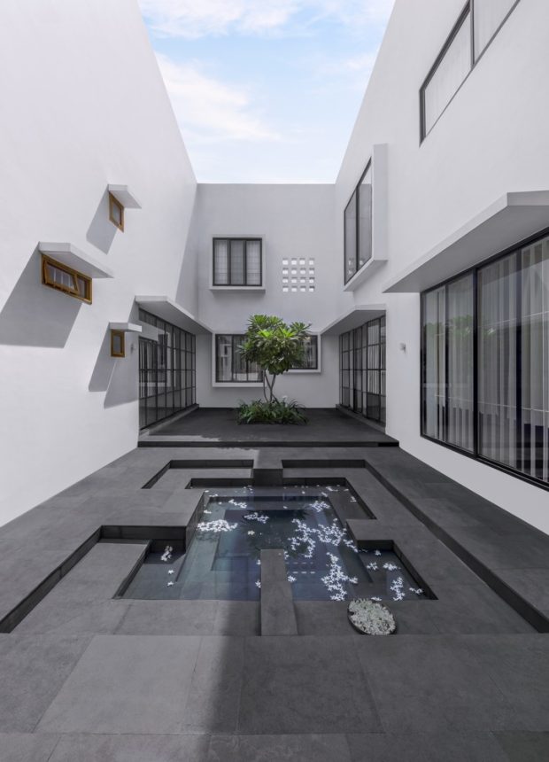 Courtyard and pool in the center of the house