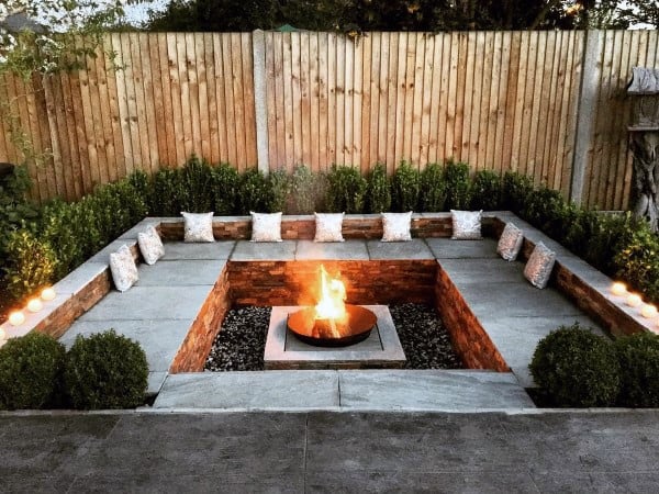 fire pit with gather-around seating