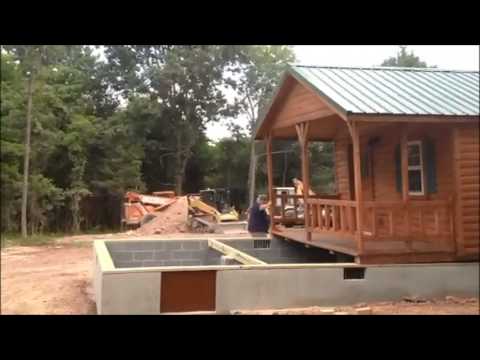 Lincoln 14x40 cabin placement on foundation Virginia